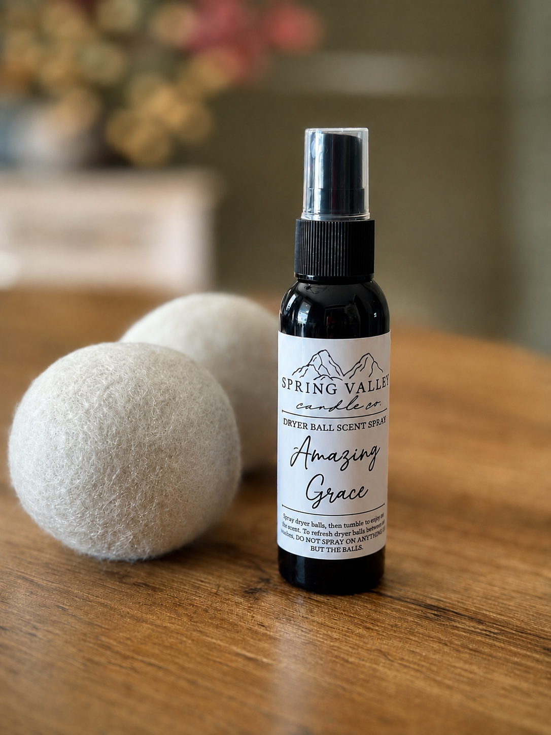 Amazing Grace Wool Dryer Ball Set with Scent Spray