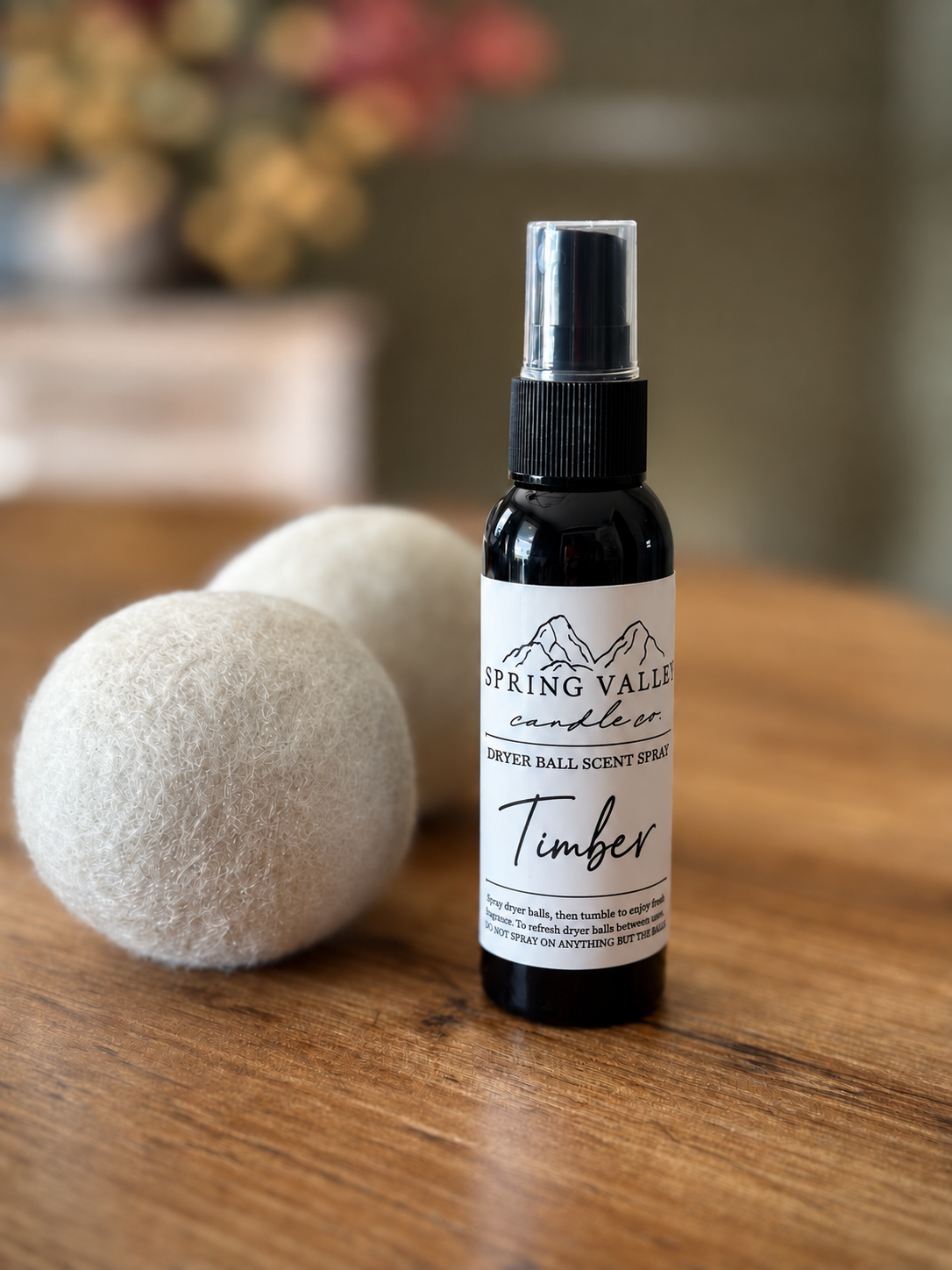 Timber Wool Dryer Ball Set with Scent Spray